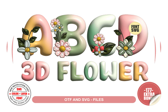 3D Flower Font: A Lively and Cheerful Typeface for Editorial Design