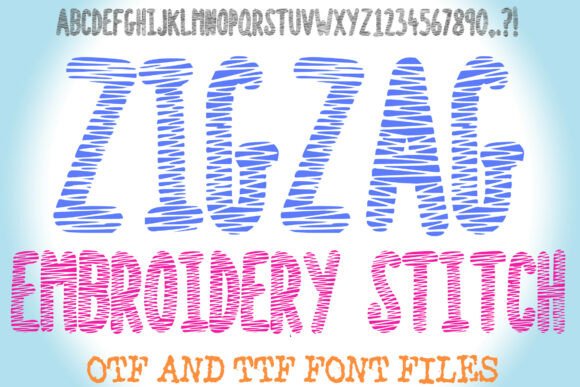 Discover the Charm of Zigzag Embroidery Stitch Font