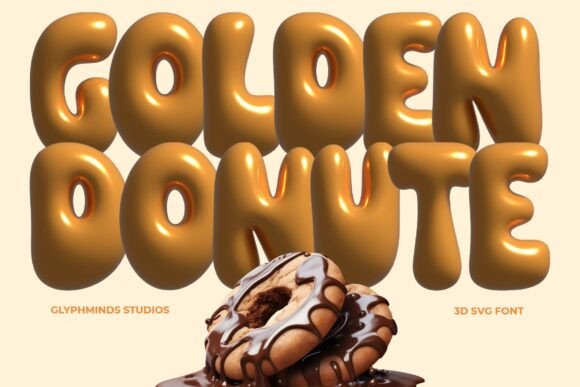 Golden Donut: A Playful 3D SVG Font for Creative Projects