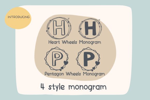 Wheels Set Monogram: A Friendly Decorative Font for Modern Web Design